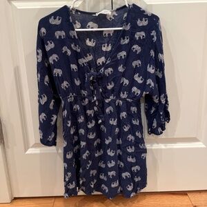 Elephant pattern bathing suit cover up